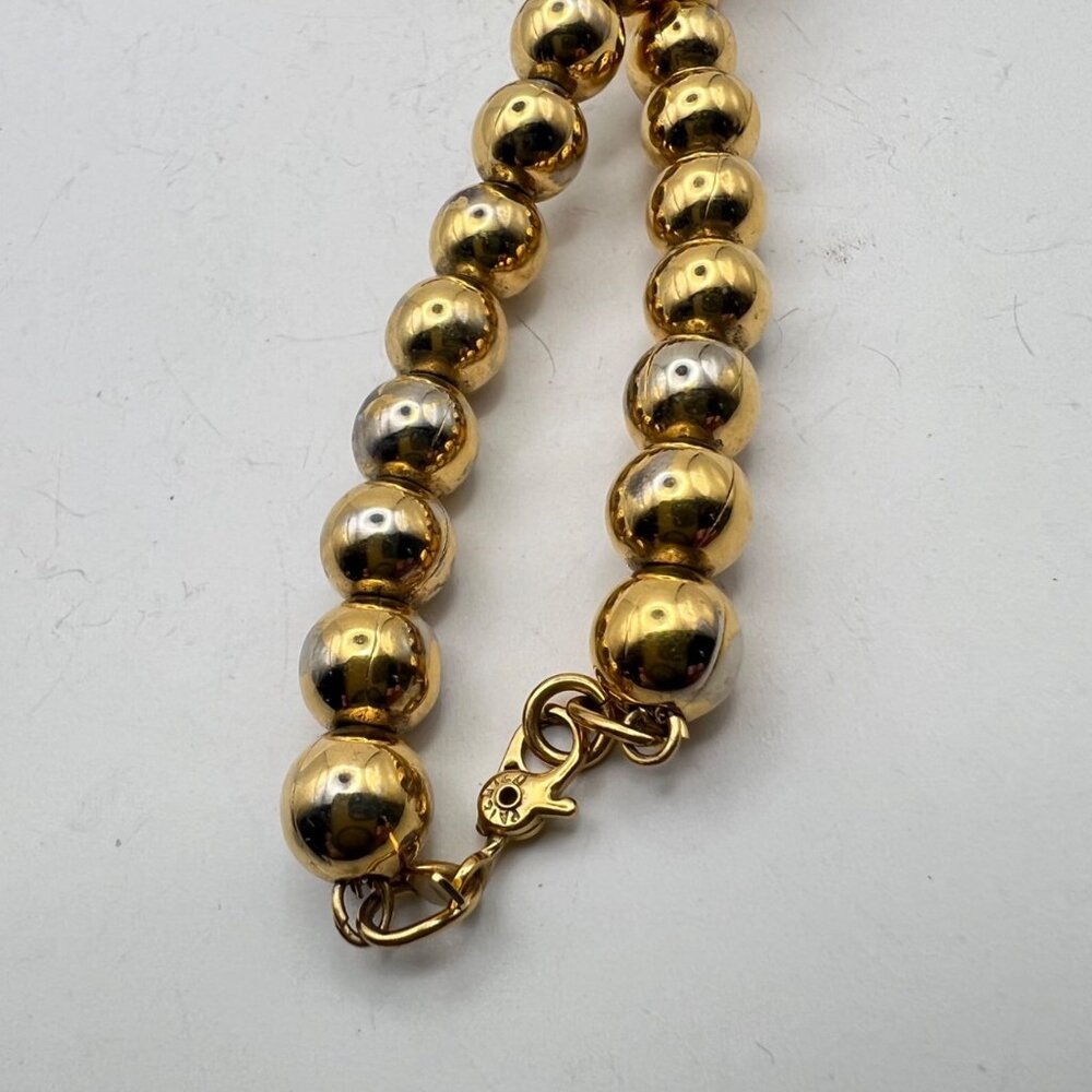 Monet 24" Gold-Tone Beaded Necklace Sister Lobster Clasp Classic Layering Signed - Picture 7 of 8